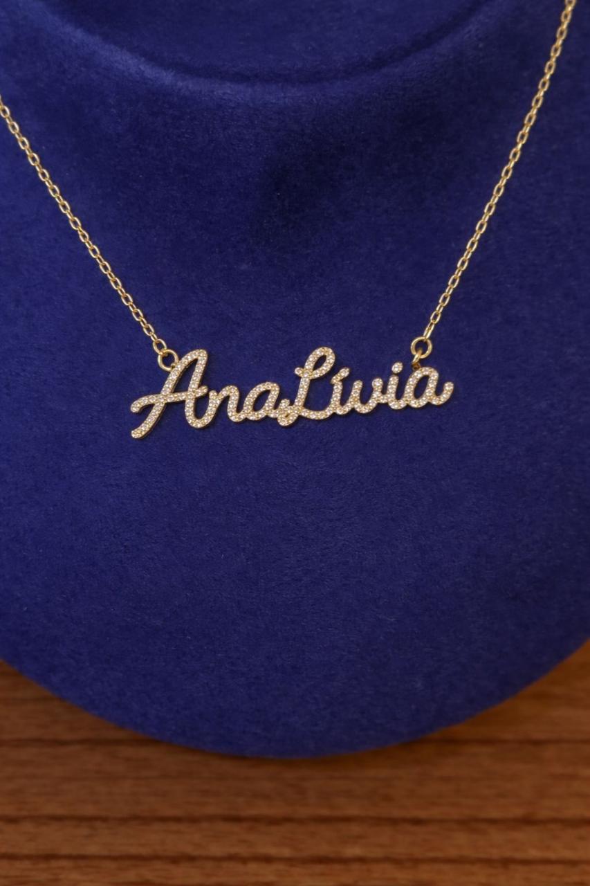 Colar Nome Personalizado 0,9mm Moissanite Prata 925