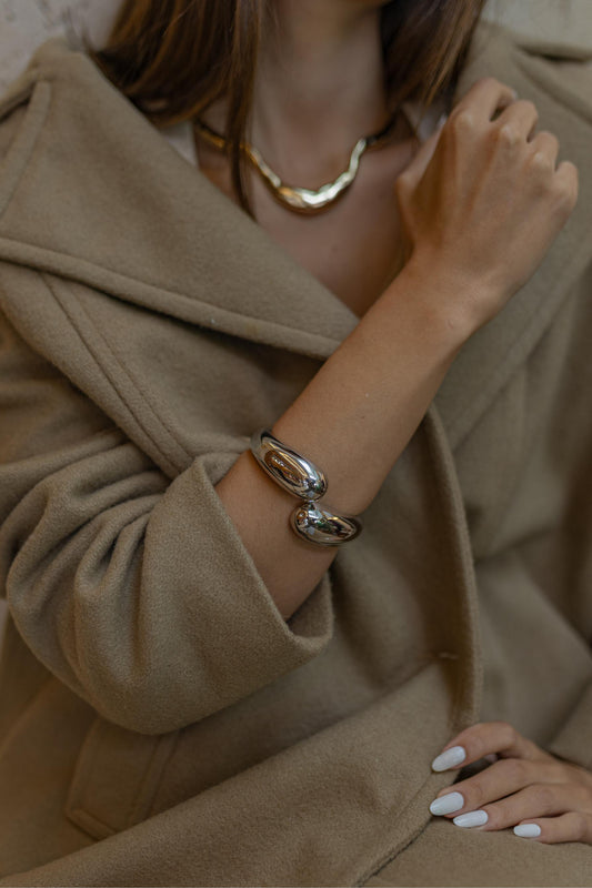 Bracelete Bojudo Maxi Ródio Branco