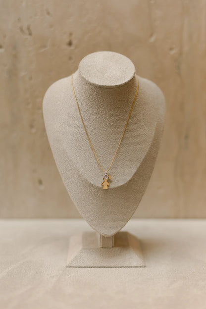 Colar Filhos Com Coração Cravejado Dourado