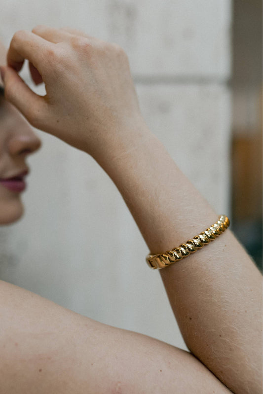 Bracelete Trançado Dourado
