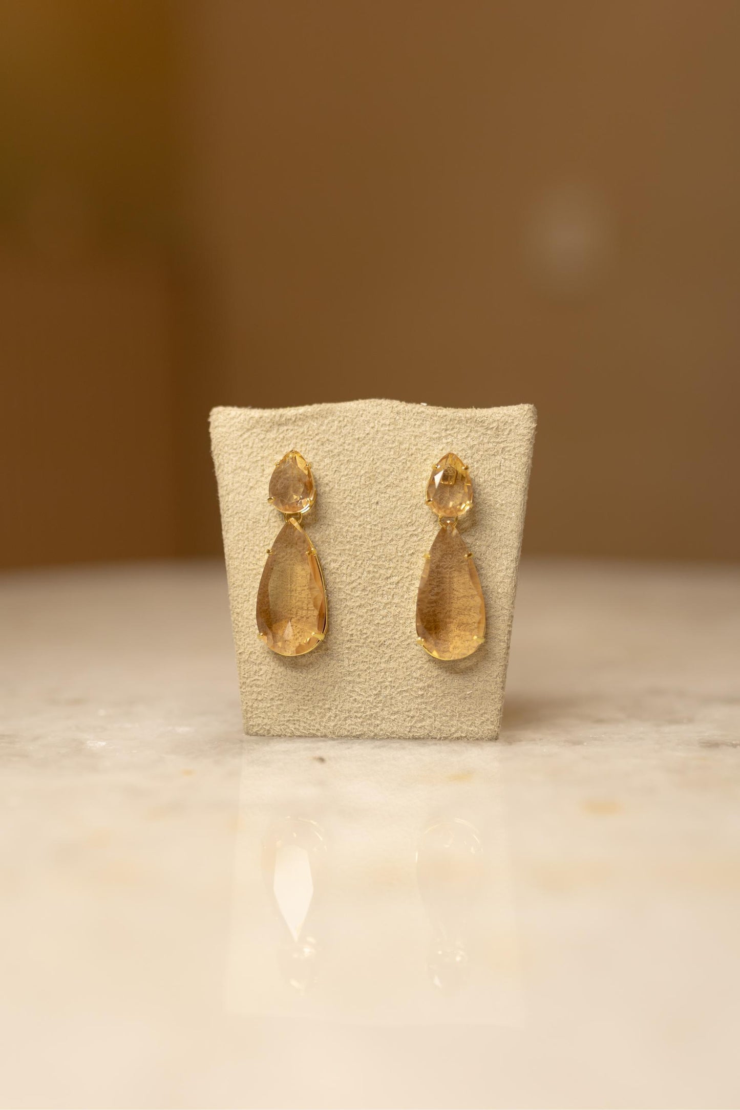 Brinco Gotas Morganita Dourado