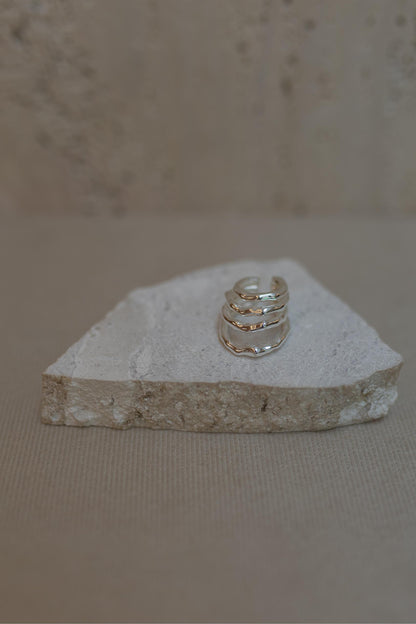 Piercing Fake Ear Hook Florescer Ródio Branco