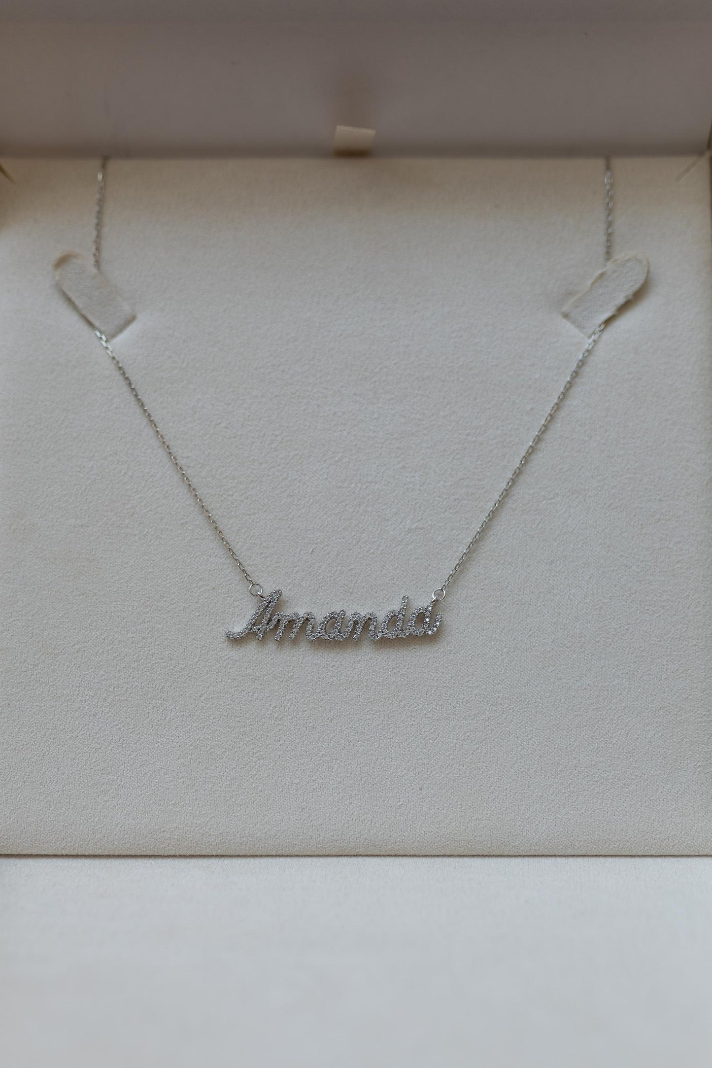 Colar Nome Personalizado 0,9mm Moissanite Prata 925