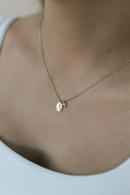 Colar Nossa Senhora Aparecida Cruz Cravejada Dourado