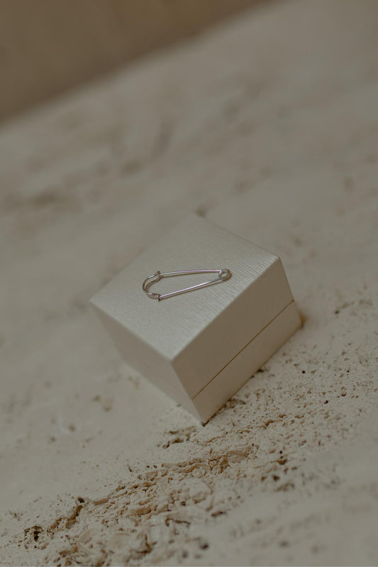 Alfinete Prata 925 Ródio Branco