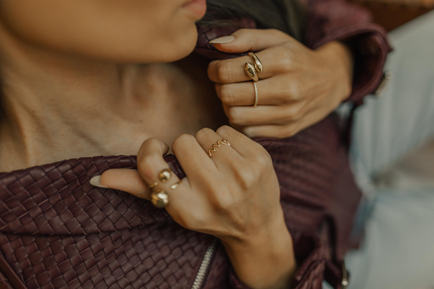 Anel Zig Zag Liso Dourado