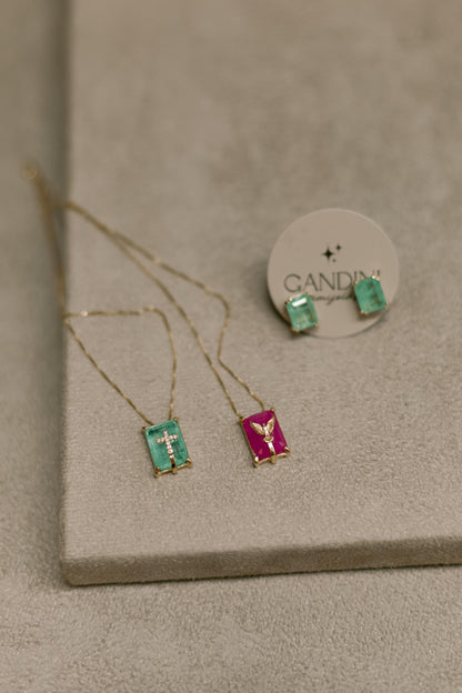 Colar Escapulário Pedras Fusion Dourado