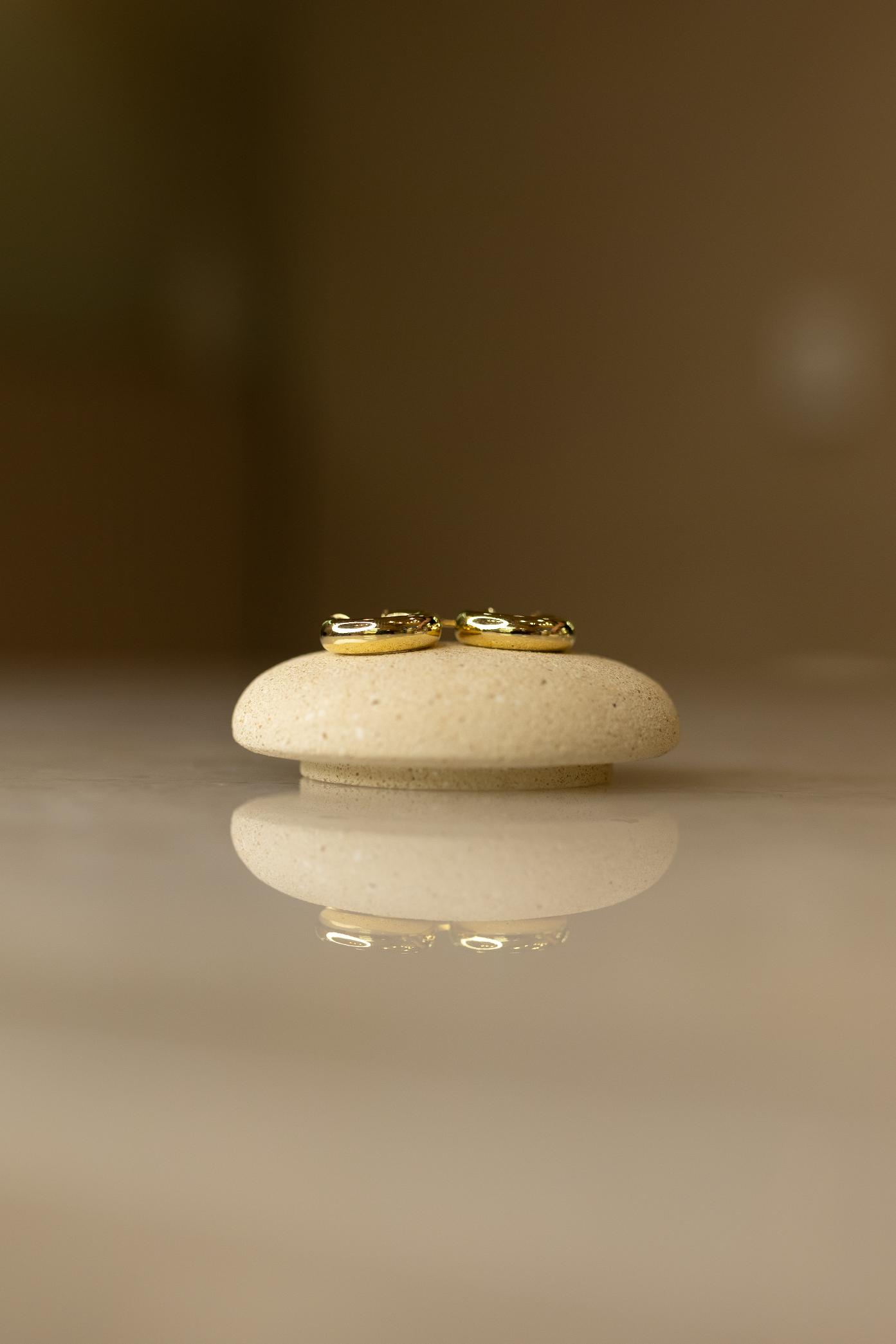 Brinco Argola Tubo Lisa Dourado