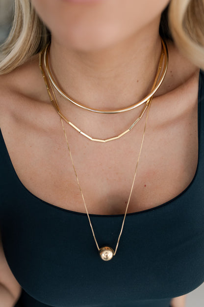 Choker Aro Tubo Liso Dourado