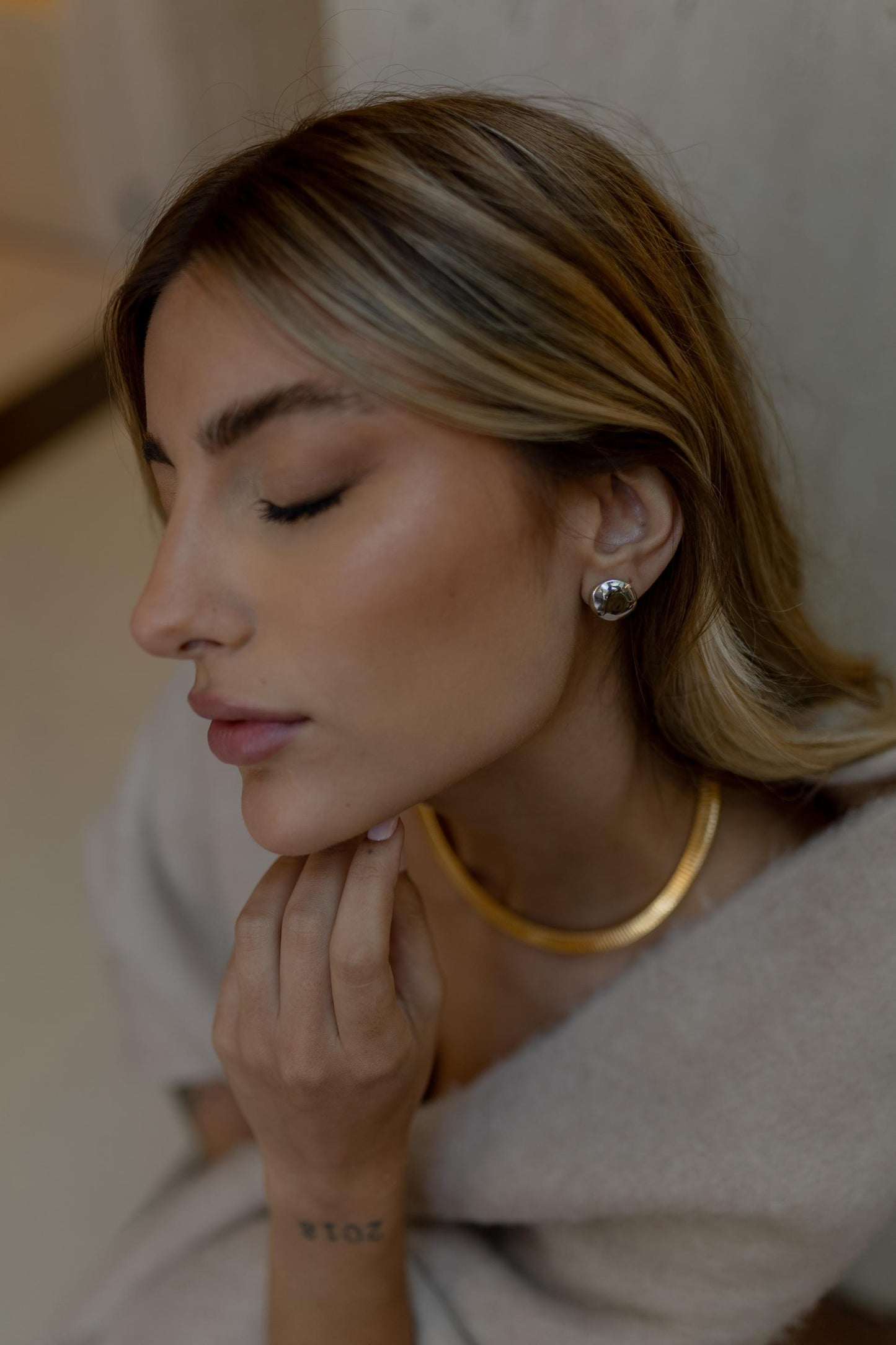 Choker Snake Flat Slim Dourado