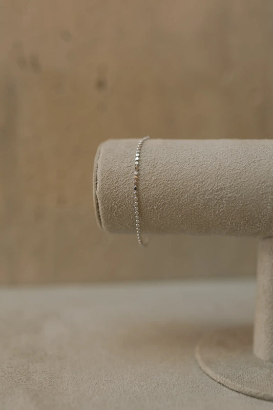 Pulseira Chapinha Diamantada Ródio Branco