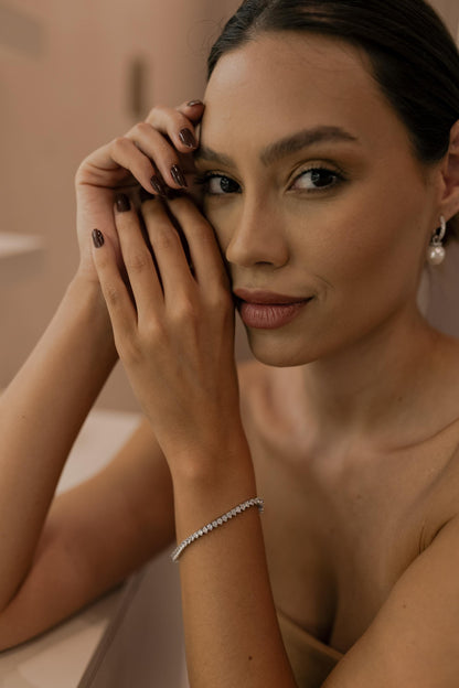 Pulseira Riviera 3mm Ródio Branco