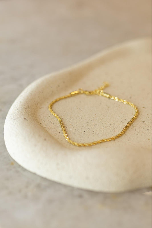 Pulseira Cordão Baiano 2mm Dourado