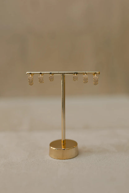 Brinco Argola Corações Cravejados P Dourado