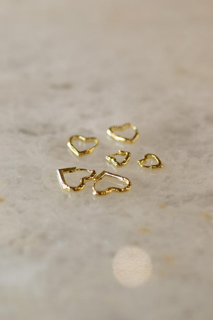 Brinco Argola Coração M Dourado