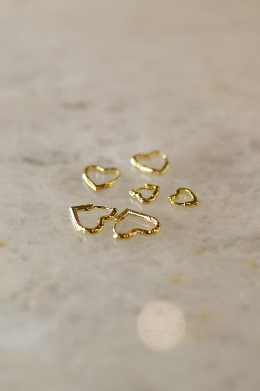 Brinco Argola Coração M Dourado