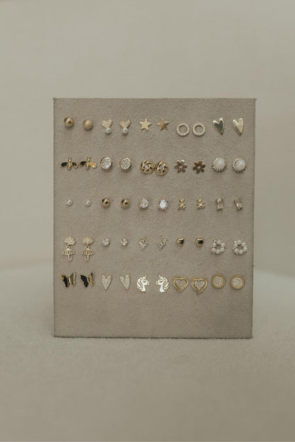 Brinco Coração Cravejado Dourado