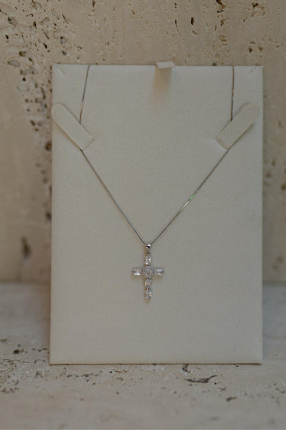 Colar Crucifixo Prata 925 Ródio Branco