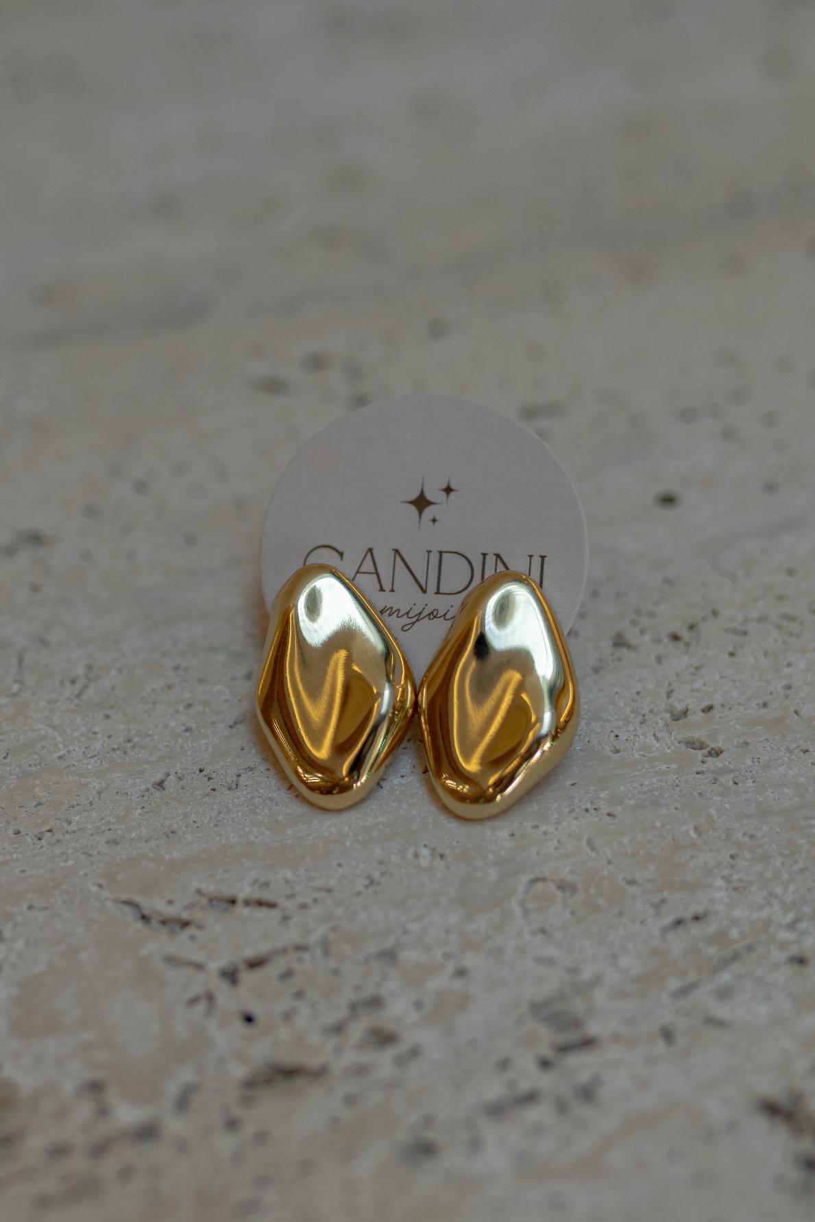 Brinco Orgânico Liso Dourado