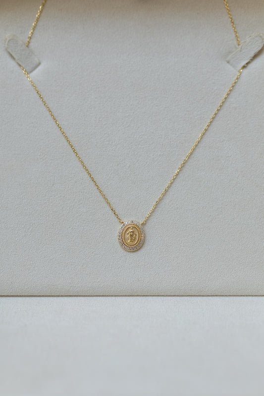 Colar Nossa Senhora das Graças Moissanite Prata 925 Dourado