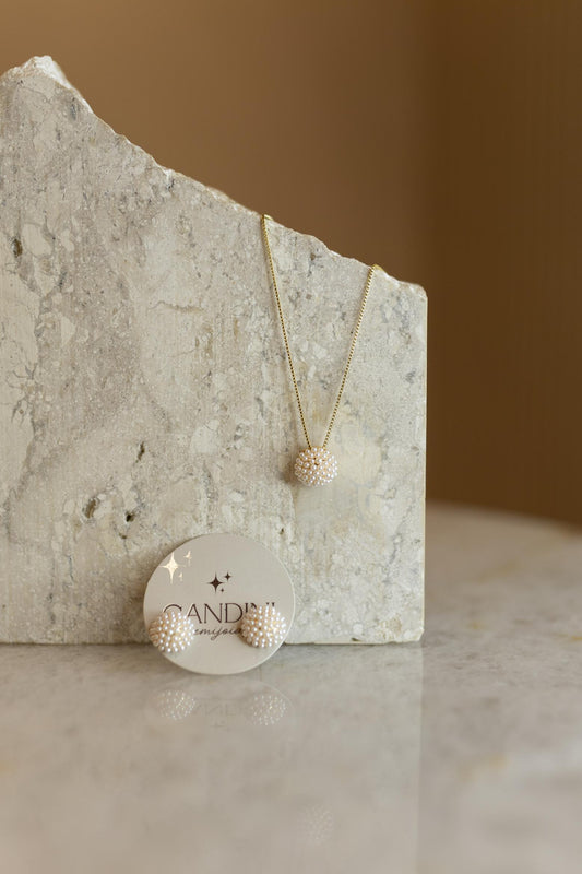 Conjunto Mini Pérolas Dourado
