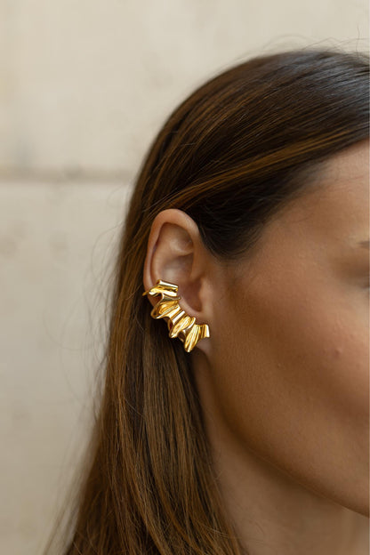 Brinco Ear Cuff Orgânico Dourado