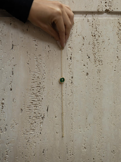 Pulseira Botão Verde Dourado