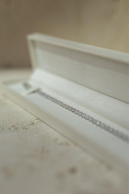 Pulseira Riviera Flores Ródio Branco