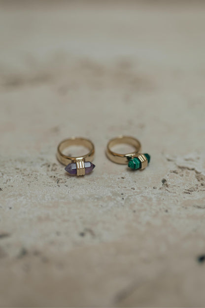 Anel Sextavado Dourado