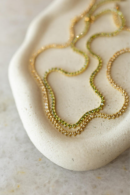 Colar  Riviera 3mm Champagne Dourado