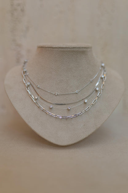 Colar Choker Fita 3mm Ródio Branco