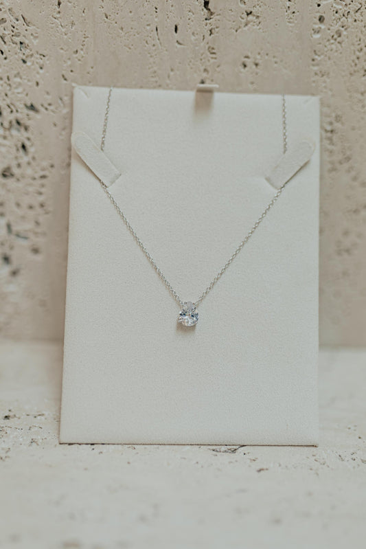 Colar Gota Prata 925 Ródio Branco