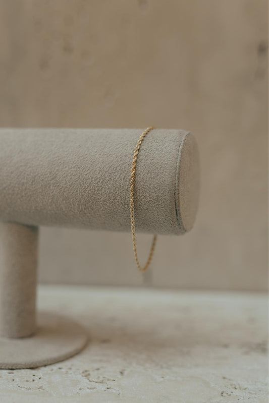 Pulseira Cordão Baiano 2mm Dourado