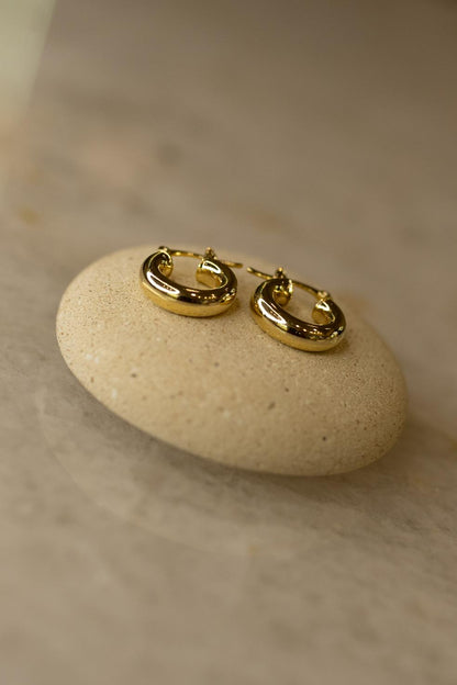 Brinco Argola Tubo Lisa Dourado