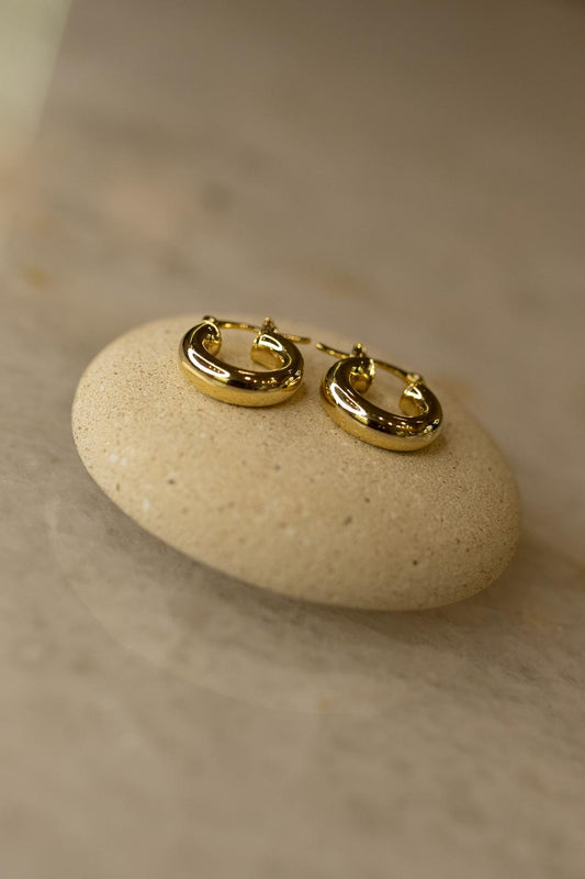 Brinco Argola Tubo Lisa Dourado