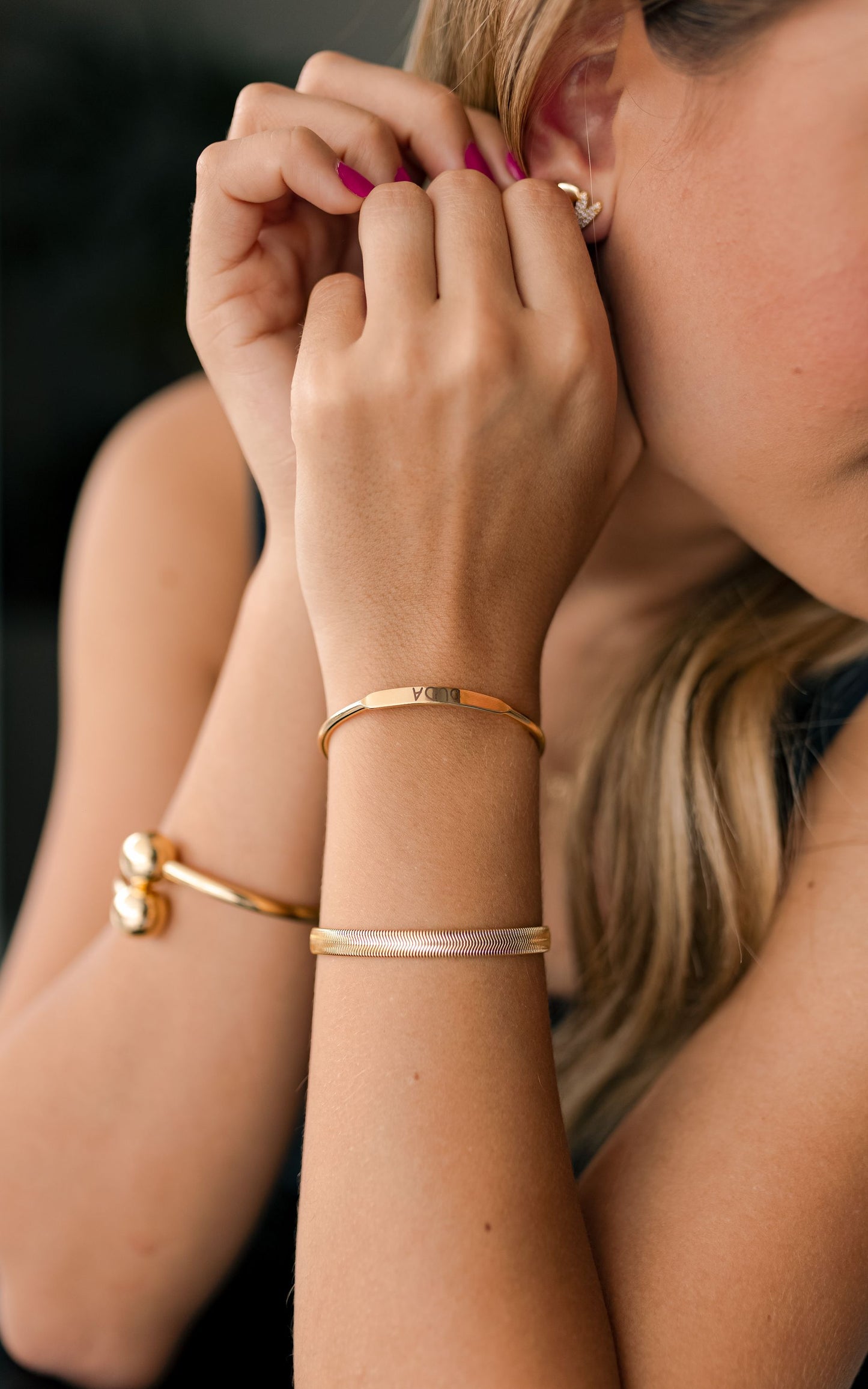 Bracelete de Bolas Liso Dourado