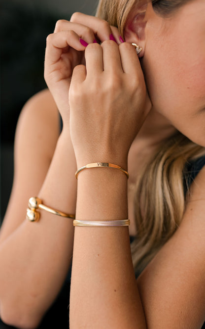 Bracelete de Bolas Liso Dourado