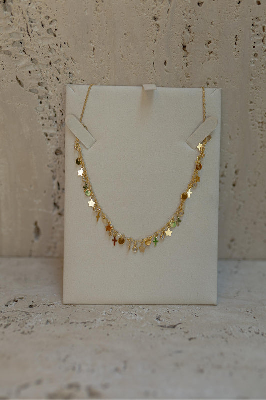 Colar Choker Charms Dourado