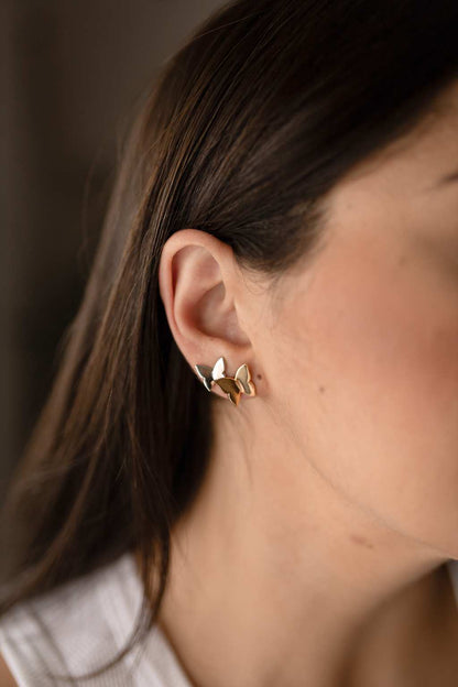 Brinco Borboleta Liso G Dourado