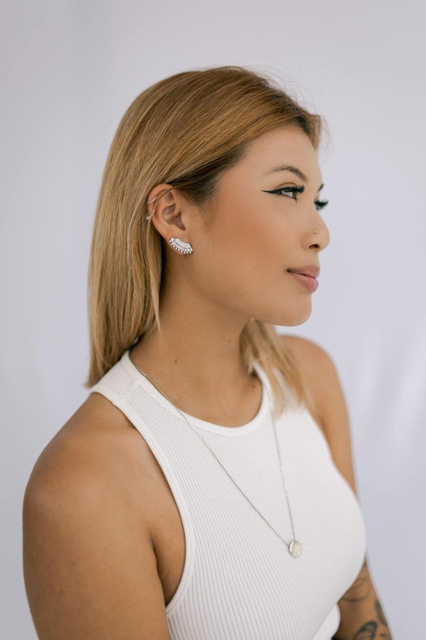 Brinco Mini Ear Cuff Ródio Branco