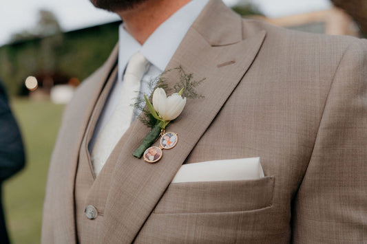 Alfinete de Casamento Relicário Redondo Liso