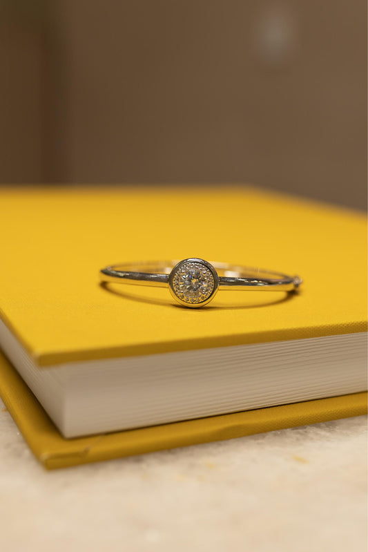Bracelete Pavê Ródio Branco