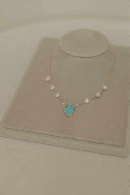 Colar Choker Pingente Oval Baquelite Nossa Senhora das Graças