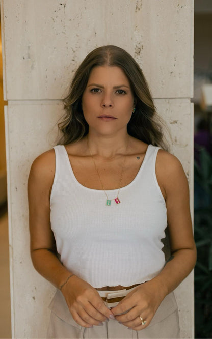 Colar Escapulário Pedras Fusion Dourado