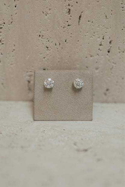 Brinco Solitário Clássico Moissanite Luxo 10mm Prata 925 Ródio Branco