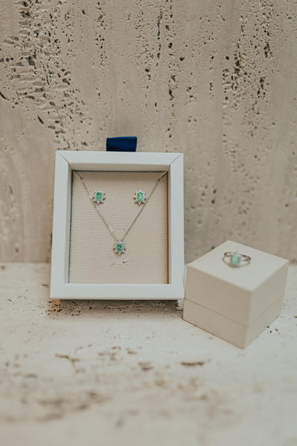 Colar Esmeralda Paraíba Fusion Prata 925 Ródio Branco