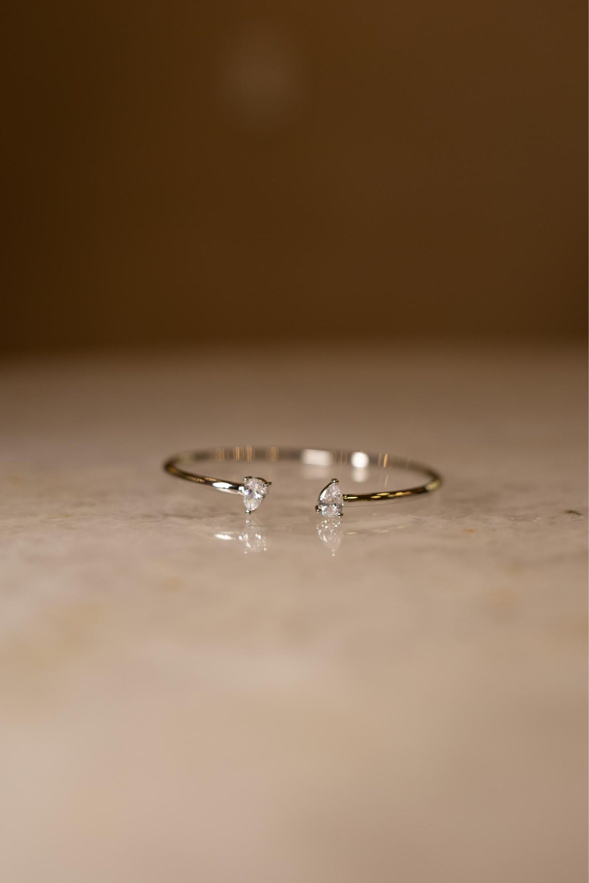 Bracelete 2 Gotas Cristal Ródio Branco