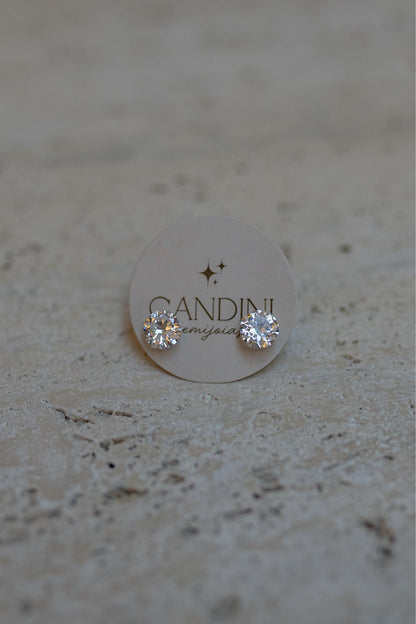 Brinco 9mm Ponto de Luz Prata 925