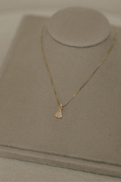 Colar Nossa Senhora Aparecida Mini Cristal Dourado