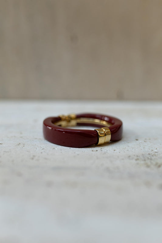 Bracelete Burgundy Maxi Dourado